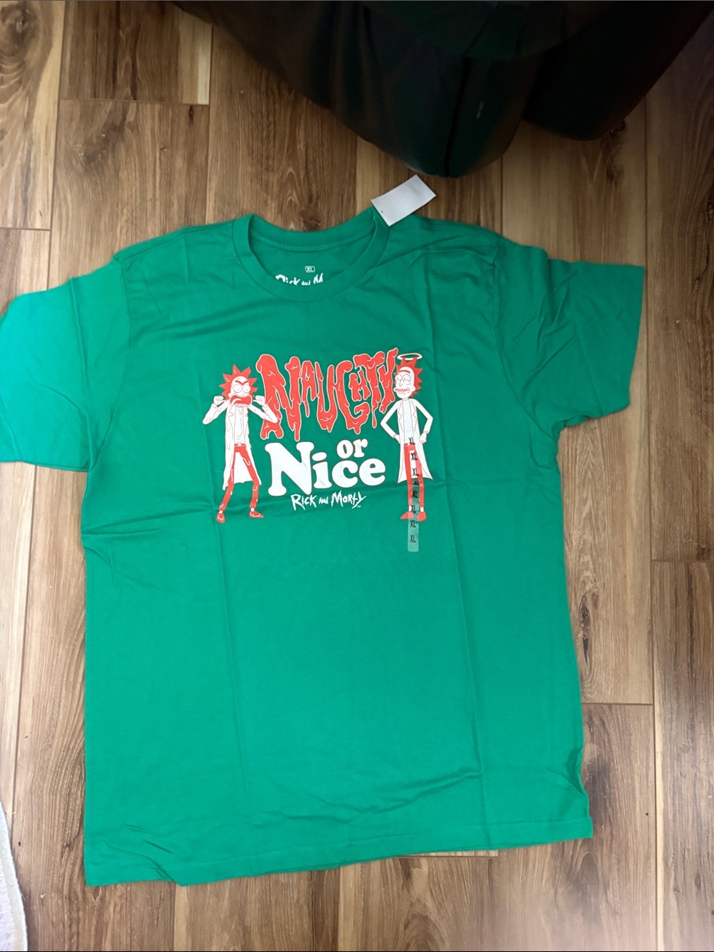 Ripple Junction Green 'Naughty or Nice' Rick and Morty Graphic Tee